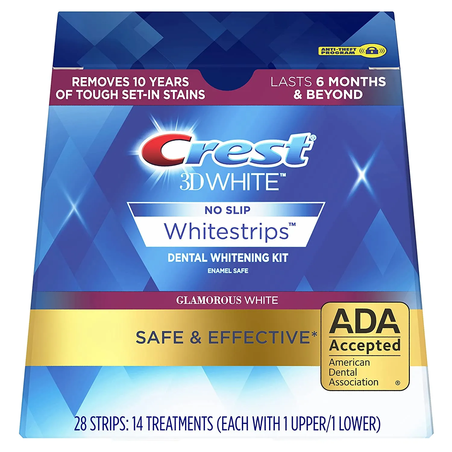 Crest 3D Whitestrips Glamorous White At-home Teeth Whitening Kit, 14 Treatments, 8 Levels Whiter - Wholesale FMCG Product - BREX Trading
