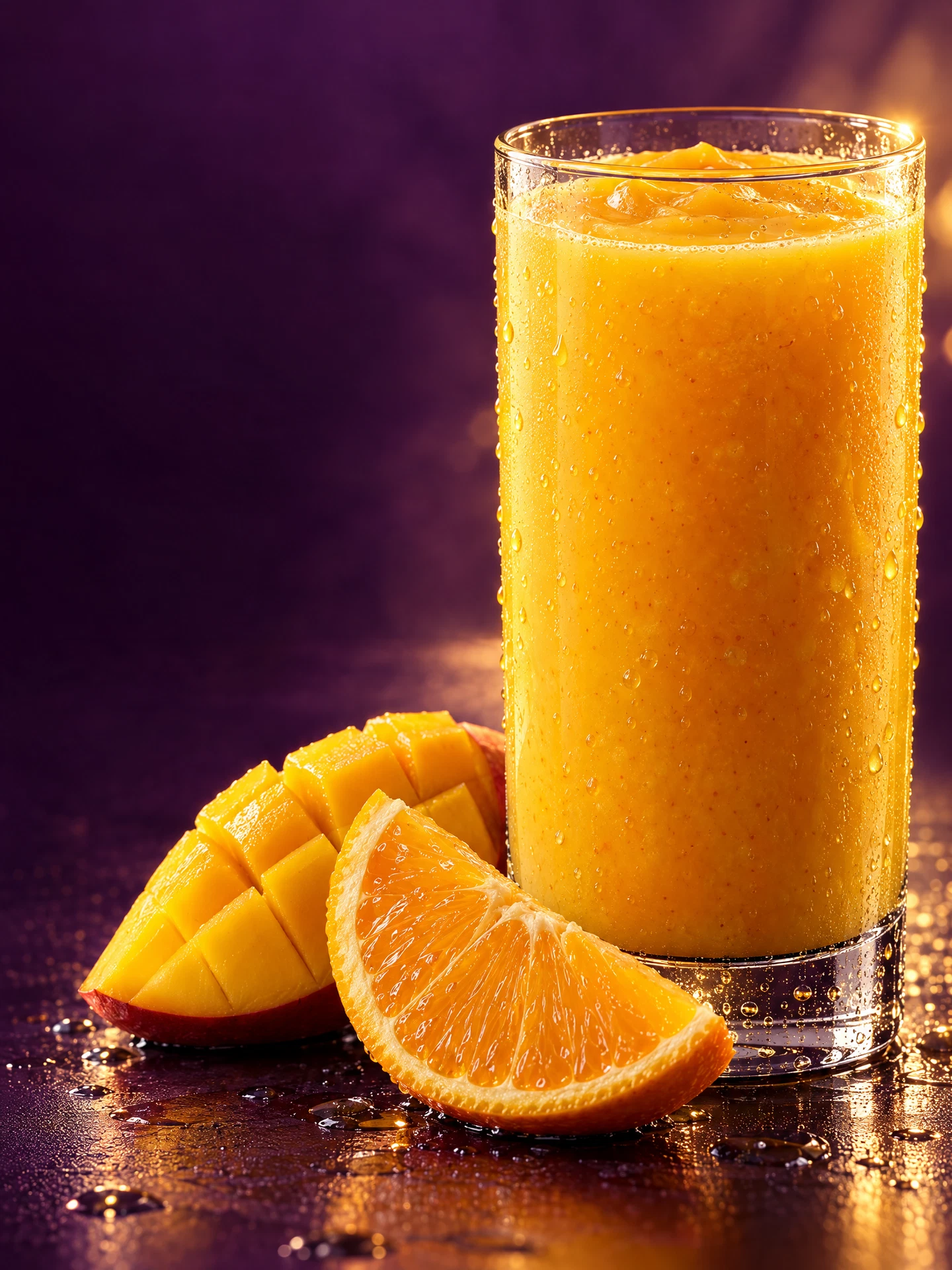 Illustrative mango and orange beverage application