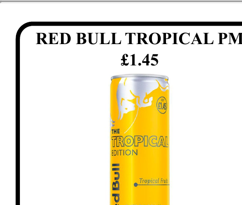 RED BULL TROPICAL PM £1.45 - Wholesale FMCG Product - BREX Trading