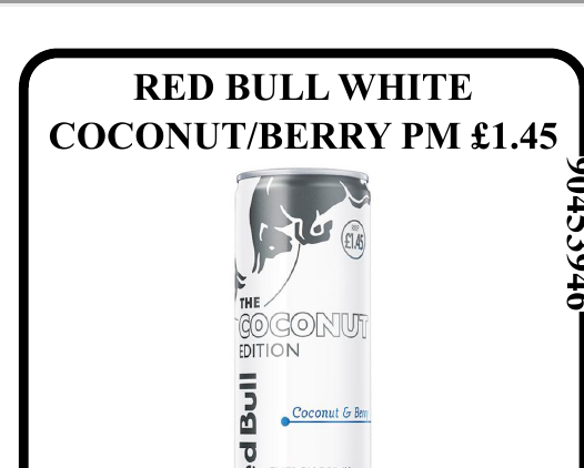 RED BULL WHITE COCONUT/BERRY PM £1.45 - Wholesale FMCG Product - BREX Trading