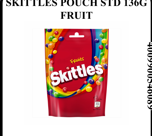SKITTLES POUCH STD 136G FRUIT - Wholesale FMCG Product - BREX Trading