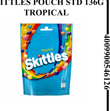 SKITTLES POUCH STD 136G TROPICAL - Wholesale FMCG Product - BREX Trading