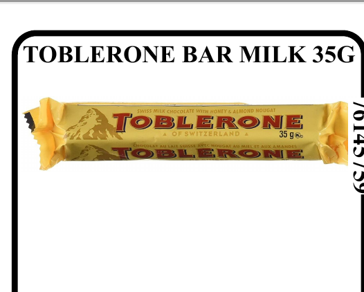 TOBLERONE BAR MILK 35G - Wholesale FMCG Product - BREX Trading